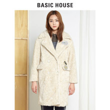Basic House/百家好冬季时尚羊羔毛厚款保暖大衣长款外套HPRF725E图片