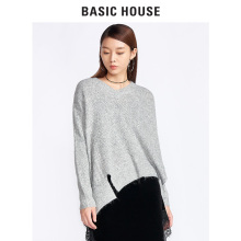 Basic House/百家女装秋季新款长袖针织衫纯色圆领毛衣HRKT721N图片