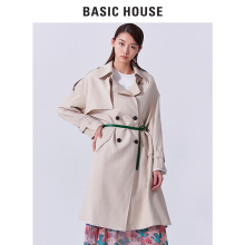 Basic House/百家好秋冬季新款双排扣宽松翻领大衣职场HSCA120B图片