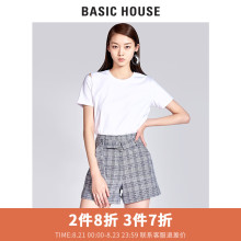 Basic House/百家好新款纯色圆领T恤短袖基本款上衣女HRTS321L图片