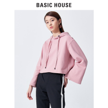 Basic House/百家好2018春秋卫衣连帽街头字母上衣休闲女HSTS124G图片