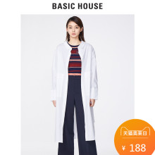 Basic House/百家好春秋季新款衬衫韩版中长款翻领衬衣女HRWS121C图片
