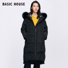 韩国百家好旗舰店羽绒服女2017冬季新款大毛领连帽外套中长款图片