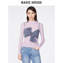 Basic House/百家好春秋新款韩版打底条纹吊带衫性感抹胸HRBL121A图片