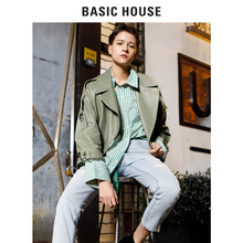 Basic House/百家好2018春装衬衫韩版宽松条纹上衣衬衫女HSWS121H图片