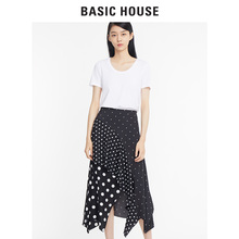 Basic House/百家好秋季新款半身裙中长款鱼尾裙斑点百搭HSSK628E图片