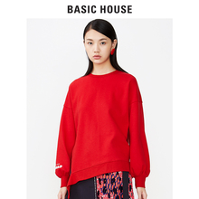 Basic House/百家好卫衣女2018冬季新款长袖宽松时尚套头HSTS721B图片