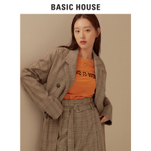 Basic House/百家好旗舰店2018夏季新款字母显瘦百搭T恤HSTS521A图片