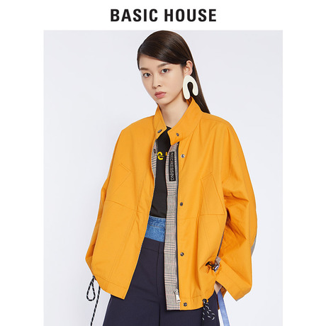 Basic House/百家好2018秋装夹克女装棒球服气质宽松外套HSJP521A商品大图