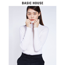 Basic House/百家好秋冬新款高领纯色修身针织衫羊毛长袖HSKT728C图片
