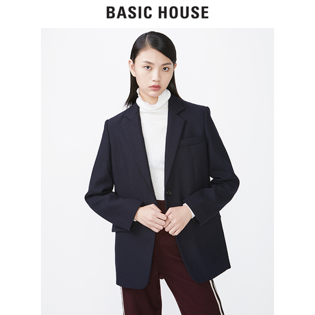Basic House/百家好秋冬款纯色西装外套职场修身外套OL风HRJK720A商品大图
