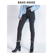 Basic House/百家好冬季新款小脚修身时髦牛仔铅笔裤女HRDP721J图片