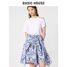 Basic House/百家好2018夏季新款半身裙印花明星同款裙子HSSK321A图片