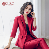 艾尚臣职业装女2018新款时尚女装套装正装OL西装套裤工作服工装
