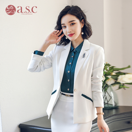 艾尚臣秋冬职业女套装小西装外套修身长袖休闲小香风小西服职业装商品大图
