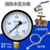 1.6mpa大表面2.5mpa球阀缓冲管旋塞阀 100消防水管压力表 包邮