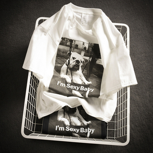 白色短袖T恤上衣男