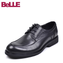belle/百丽男鞋春秋新款真皮正装商务皮鞋男士韩版系带休闲皮鞋男