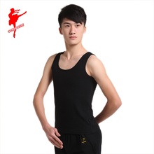 广场舞服 跳舞服3830 舞蹈服装 薄棉男士 练功服 背心上衣 红舞鞋