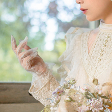 vintage复古文艺蕾丝旅拍新娘婚纱手套2019新款 清和 栗同学