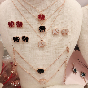 韩国东大门代购饰品JYDDM银针小象钻石耳环