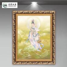 高清立体佛画像挂画佛堂供奉装 绿牌南海 饰画油画结缘 观音菩萨