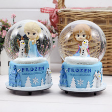 送女孩雪花冰雪奇缘水晶球发光艾莎公主音乐盒八音盒儿童生日礼物