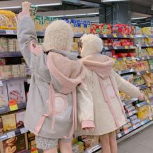 【森女想去海边】可爱宇宙兔冬季少女加厚保暖宽松棉袄外套