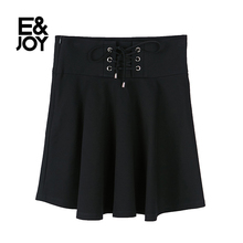 艾格E＆joy2018冬季新款女简约纯色系带短款半身裙8E081903795图片