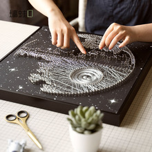 礼物diy材料包 手工弦丝画创意立体画减压手作钉线画桌面摆件个性