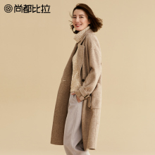 【8折价719元】100%羊毛 尚都比拉复古人字纹双面呢大衣毛呢外套图片
