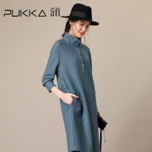 Pukka蒲牌连衣裙女原创设计大码女装秋冬装女2018新款图片