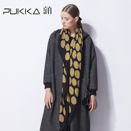 Pukka蒲牌毛呢外套女原创设计大码女装秋冬装女2018新款商品大图
