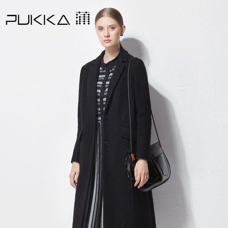 Pukka蒲牌毛呢外套女原创设计大码女装秋冬装女2018新款商品大图