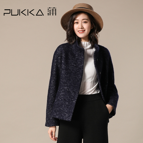 Pukka蒲牌毛呢外套女原创设计女装秋冬装女2018新款商品大图