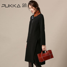 Pukka蒲牌针织棉长袖连衣裙女原创设计大码女装2018秋装新款图片