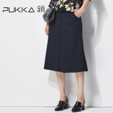 Pukka蒲牌棉质半身裙女原创设计大码女装2018秋装新款商场同款图片