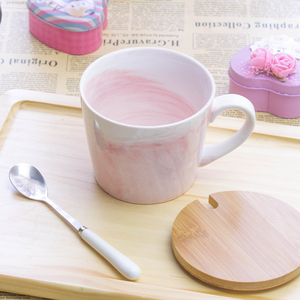 宜家马克杯定制水杯子杯带盖勺