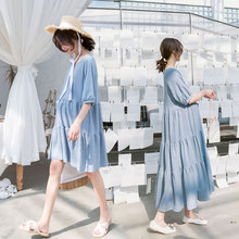 ZMA蛋糕裙。孕妇连衣裙夏装 时尚夏季长款长裙 宽松孕妇裙子夏天