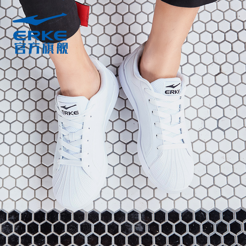 ERKE Slate Shoes 2019 Autumn New Shoes White Sneakers Casual Shoes Small White Shoes Shell Head Men's Shoes