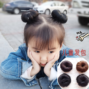 可爱丸子头发 宝宝假发哑光高温丝逼真儿童发