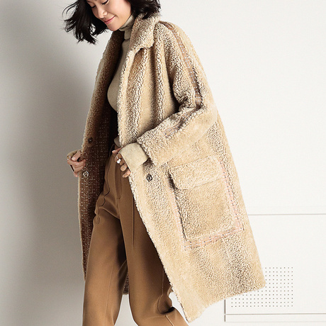 隆缘裳过膝大衣2018秋冬新款保暖中长款外套女5505商品大图
