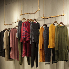 唯力固服装店展示架女装店货架树枝吊顶架简约棉麻服装挂衣陈列架