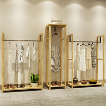 唯力固服装店衣架展示架实木复古男女装店中岛货架落地挂衣架陈列