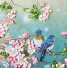 5D印花立体绣非十字绣客厅挂画 丝带绣新款 包邮 倾心蜜语 正品