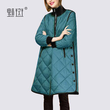 魅斑时尚大码宽松羽绒服2018冬季新款女装欧美中长款加厚休闲外套图片