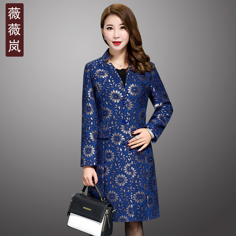 妈妈春秋风衣2018新品40-50岁中年人女式上衣韩版中老年女装外套商品大图
