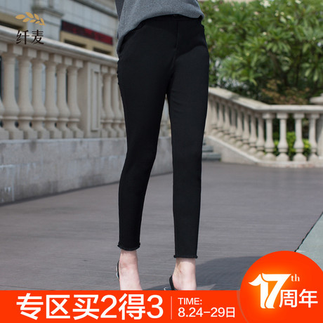 纤麦加大码外穿打底裤女装春新款韩版胖妹妹修身显瘦长裤小脚裤商品大图