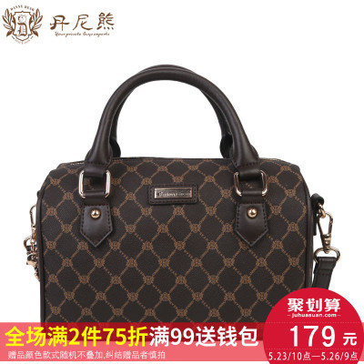 丹尼熊手提斜挎包新款女包格纹格仔熊印花小包DBWB7116011