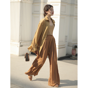 YELLOWQUEEN慵懒随性复古黄色衬衫外套宽松BF风薄款休闲上衣女